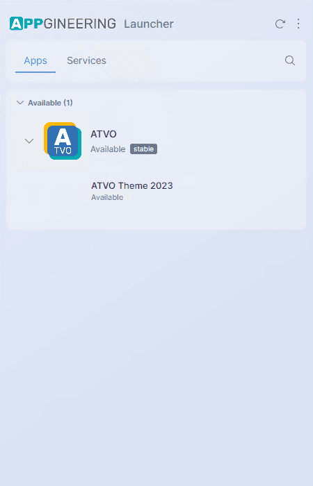 Appgineering Launcher window listing the available Appgineering apps.