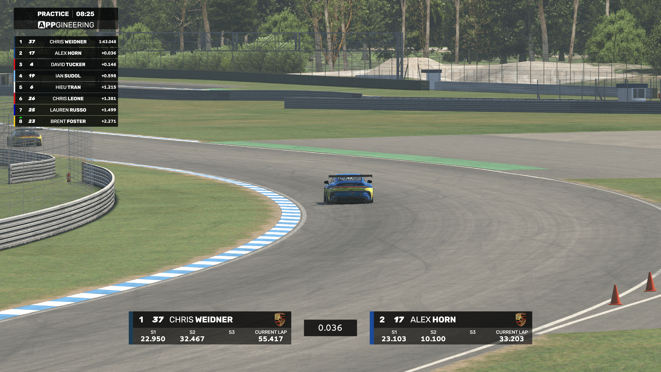 ATVO Theme 2023 broadcast overlay running live on an iRacing race
